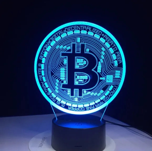 3D LED lamp with seven colour modes, touch and remote control, USB powered acrylic night light
