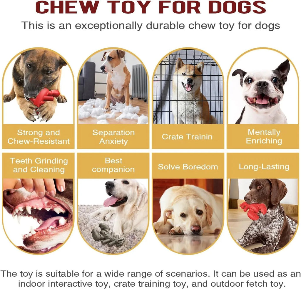 Large red durable nylon chew toy for aggressive chewing big dogs