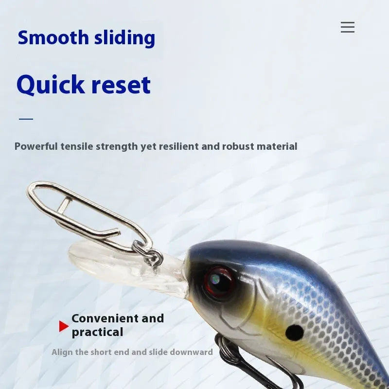 Stainless steel lure return pin quick connector bracelet in silver or black, small medium large sizes
