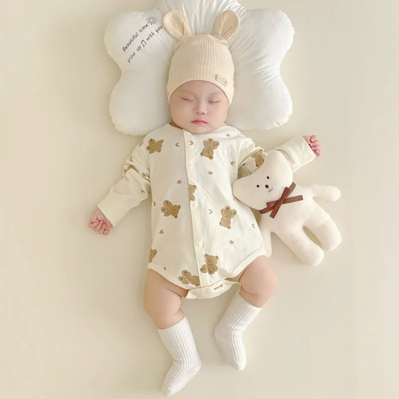 Newborn jumpsuit in thin corduroy, sleeveless triangle style, XINGX sheep or bear design, sizes 59cm to 90cm