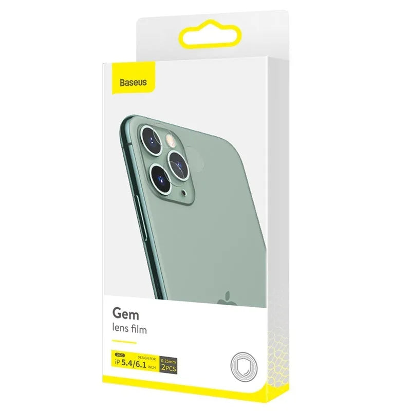 Composite Material Mirror Lens Protective Film for iPhone 12 Mini 5.4 Inch and iPhone 12 6.1 Inch with Scratch Resistant and Anti Fingerprint Properties 0.25mm Transparent Rear Film 2 Pack
