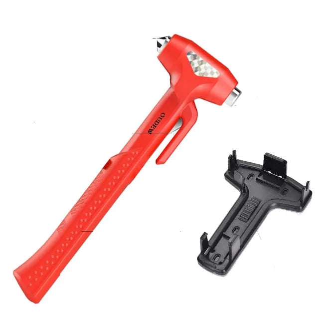 Window breaker safety hammer with ABS body and high carbon steel tip in black