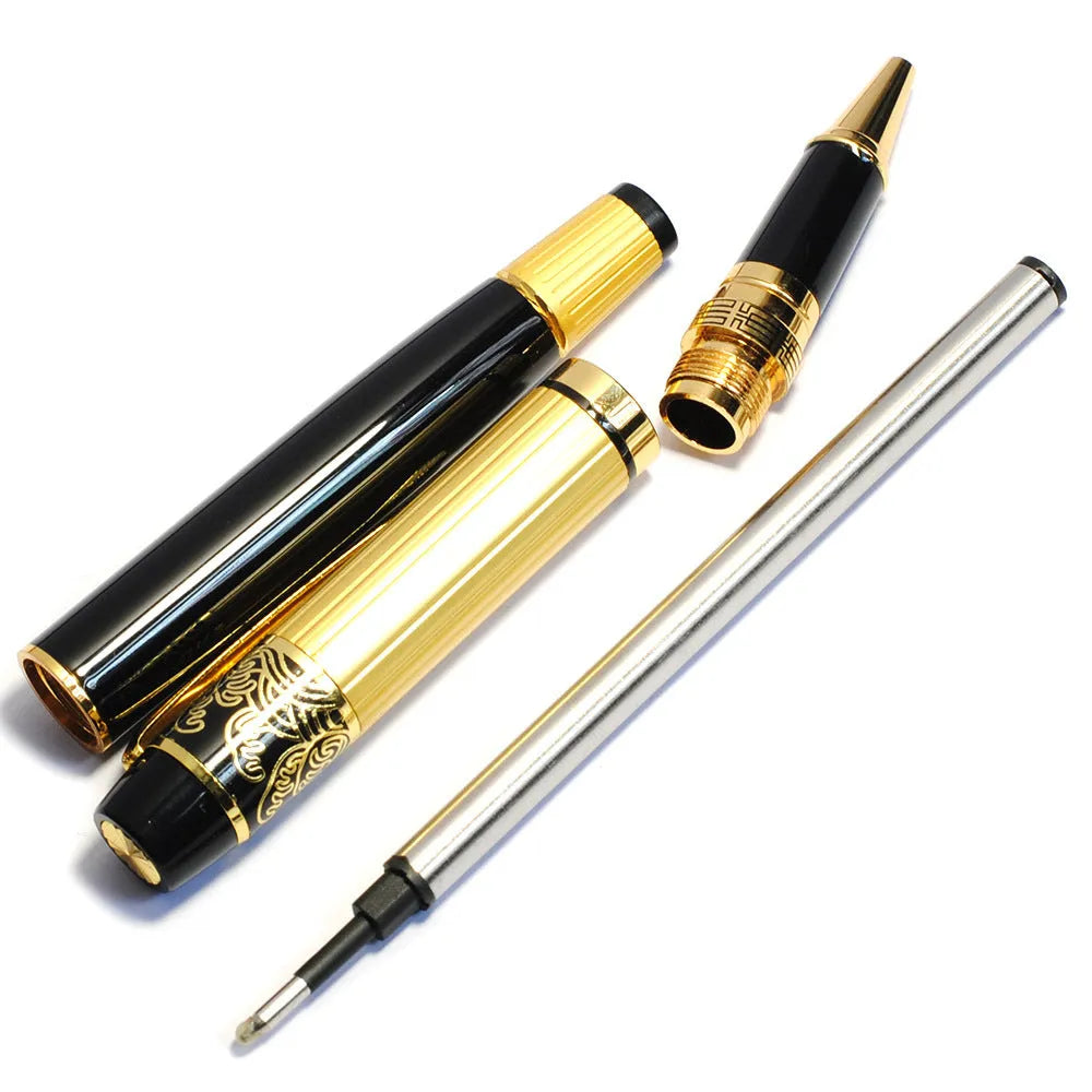 VITNAT metal ballpoint pen with hollow pattern, 0.5mm writing point, and black ink for office and school use