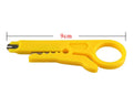 Yellow mini portable wire stripper tool with 0.6mm stripping diameter for network and telephone cables.