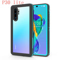 Huawei P30 Pro anti-drop phone case with wave point pattern in black or grass blue colour
