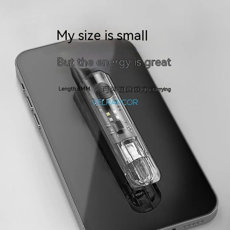 Black plastic USB rechargeable portable flashlight with charging cable