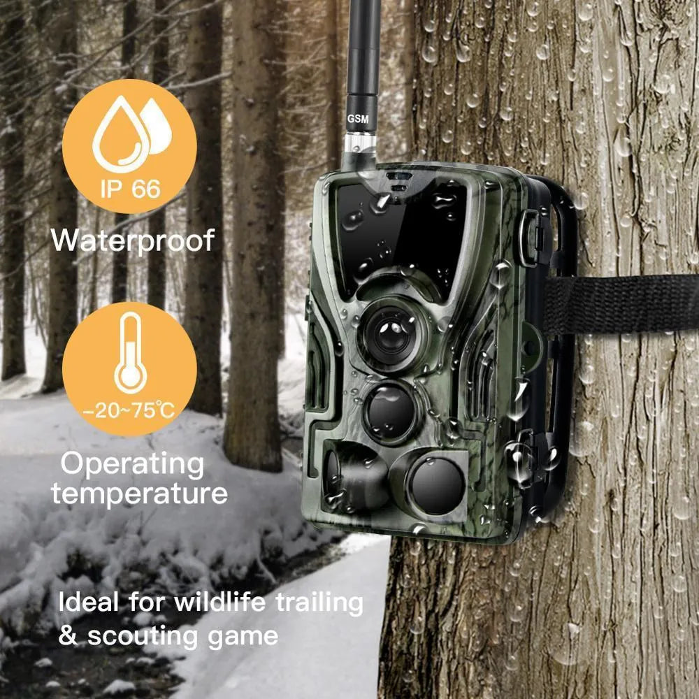 Green cellular trail game camera with night vision for hunting and wildlife observation
