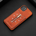Black PU leather zipper phone case for iPhone shown closed and open