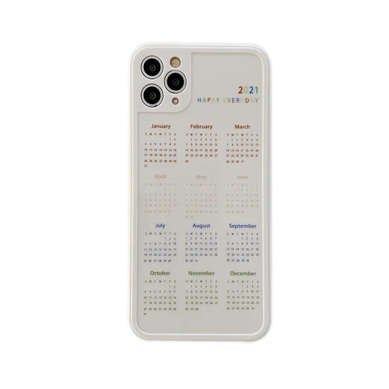 Calendar TPU phone case for iPhone XR in light pink colour, simple back cover style