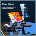 Folding portable desktop phone and tablet stand in black, white, blue, or pink colour