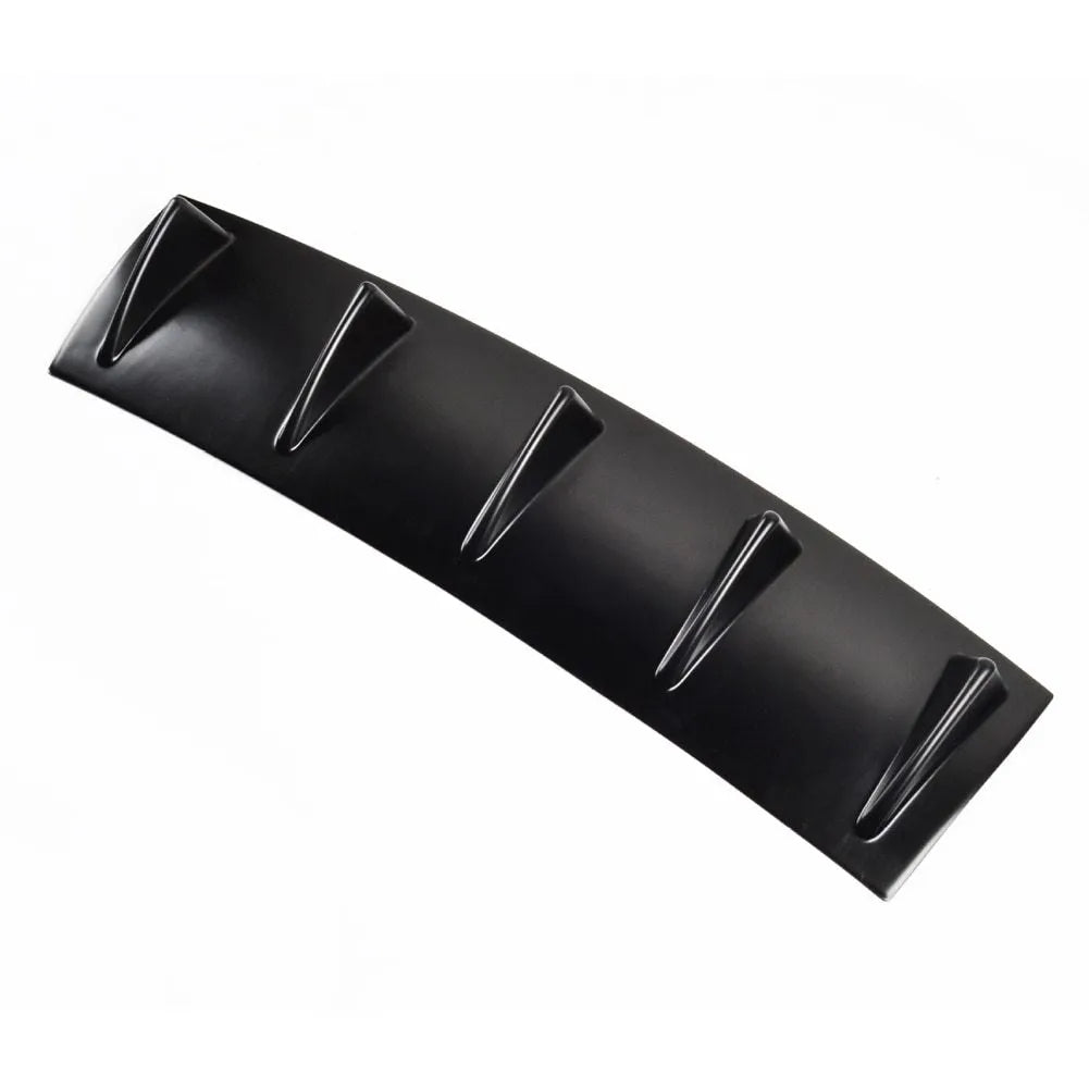 Black universal car modified spoiler rear bumper diffuser with five polyurethane shark fins made from ABS