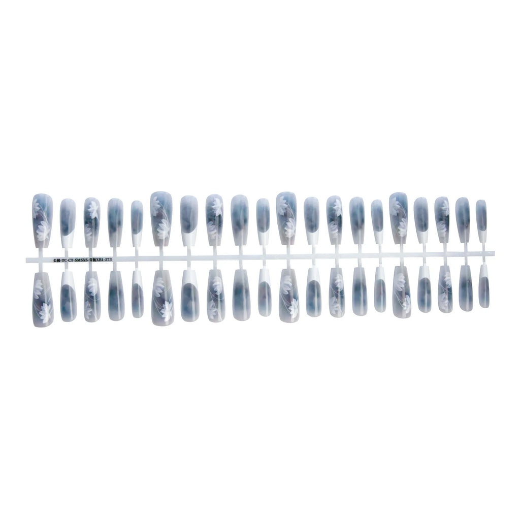 40PCS Chinese butterfly long ladder nail stickers in Qingzhi XB1-573, SMSXS sizes, glossy and unsealed layer options.