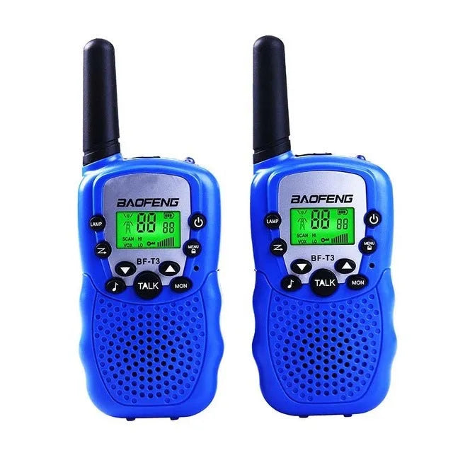 Child handheld walkie talkie set in various colours with channel display and antenna