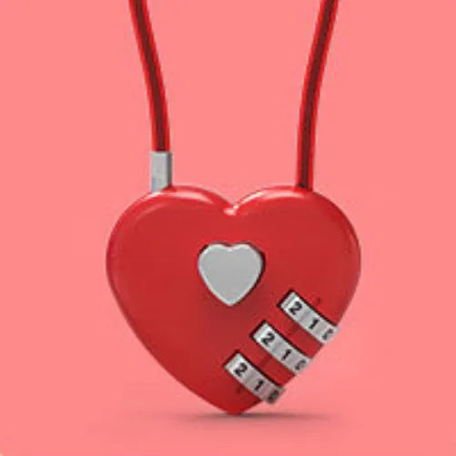 Heart shaped ABS plastic bike lock with steel cable in multiple colour options