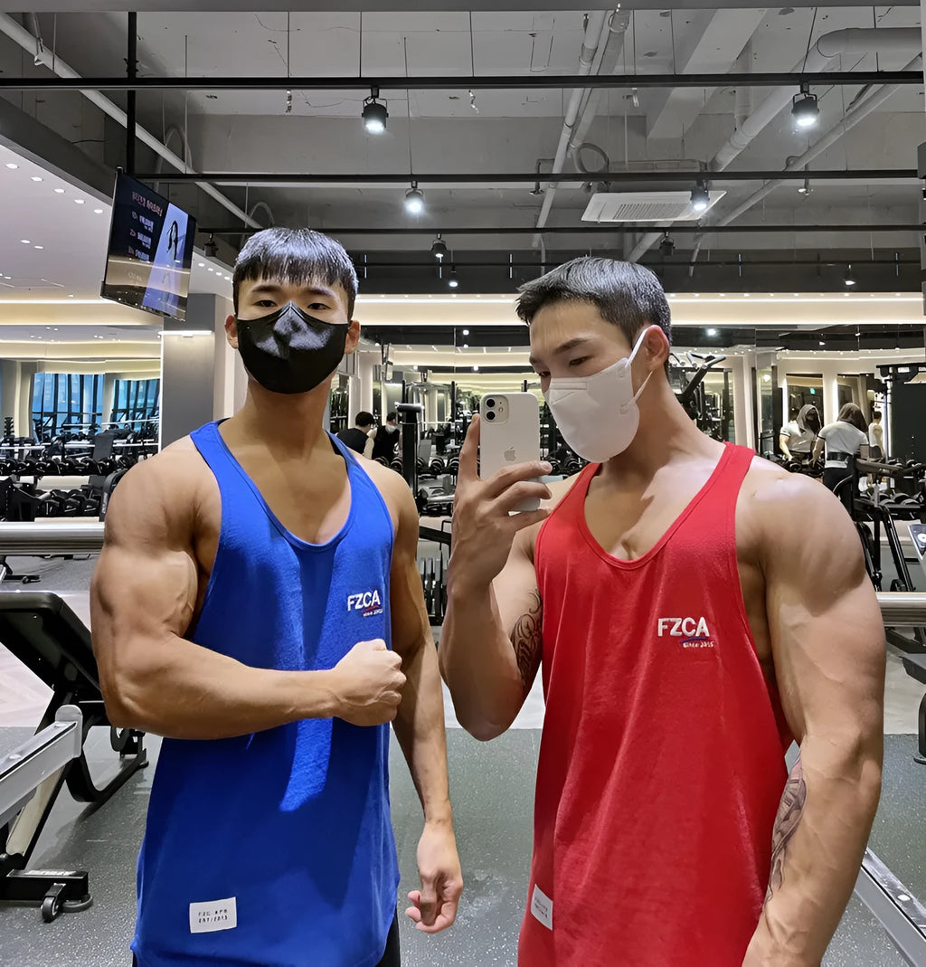 Men's cotton fitness vest in multiple colours for summer running and training.