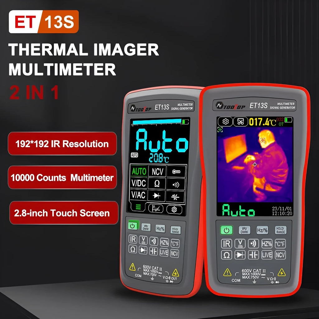 ET13S ET13PRO thermal imaging digital multimeter with 2.8-inch touch screen display