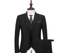 Men's slim fit business suit set with flat collar and back slit, acetate blend, eight style options, sizes S to 7XL