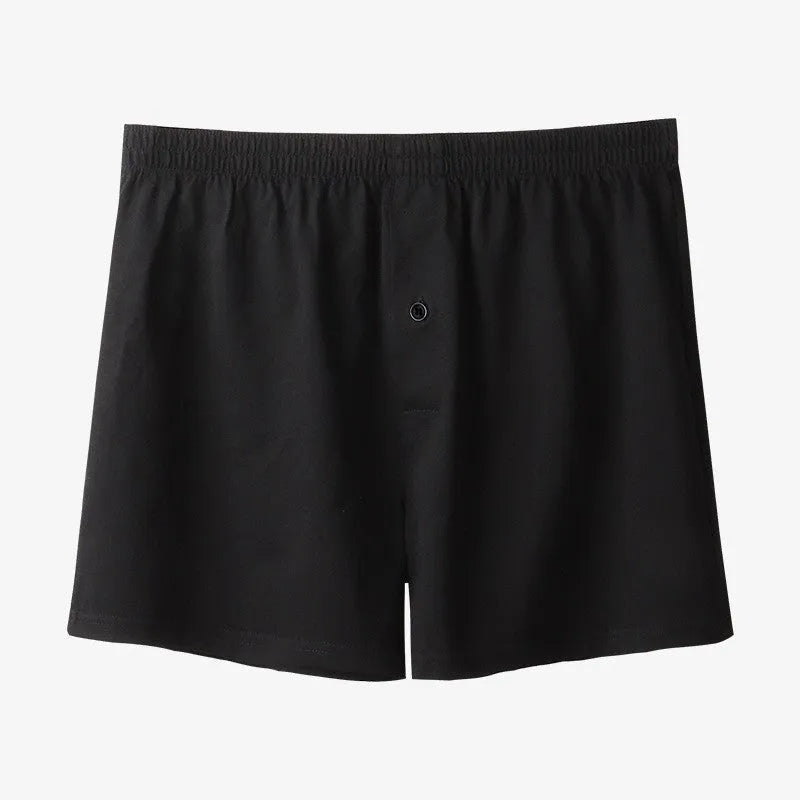 Men's pure cotton loose-fit boxer shorts in light grey, high-waist design