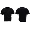 Men's loose fit cotton T-shirt in black with 3D pleated detail and round neck.