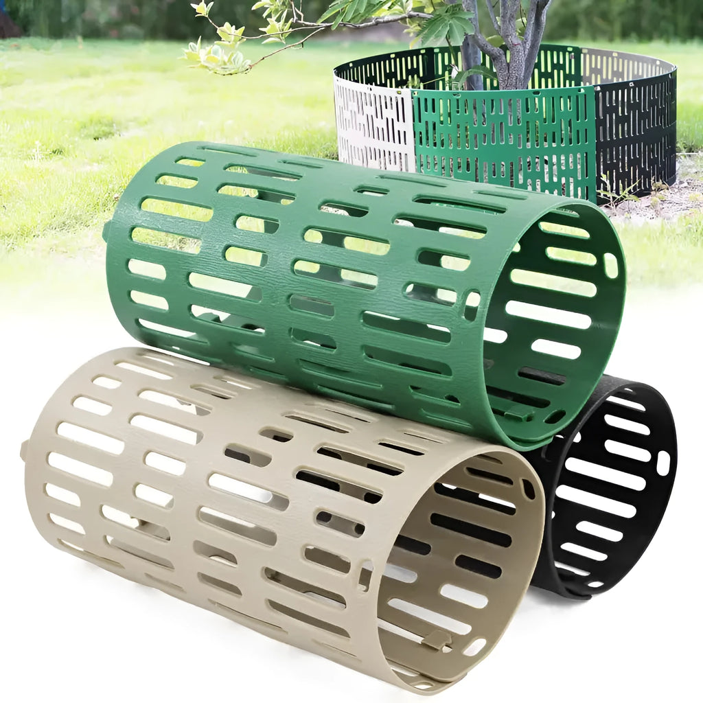 Plastic simulated bark protective cover for trees in black colour for garden use