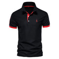Men's deer embroidered short sleeve T-shirt in slim fit, shown in a selection of available colours.
