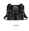 Oxford cloth messenger bag in army green colour with shoulder strap