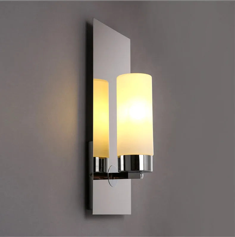 Modern minimalist glass petal wall lamp with button switch, 230mm, for bedside use