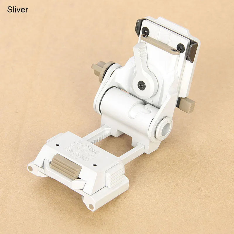 Dark earth coloured metal alloy L4 G24 night vision helmet mount with breakaway base