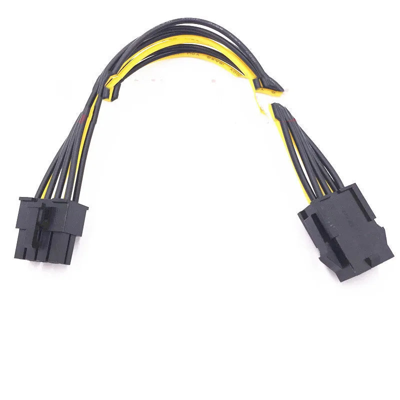 6-pin to 8-pin graphics card power extension cable showing both connector types