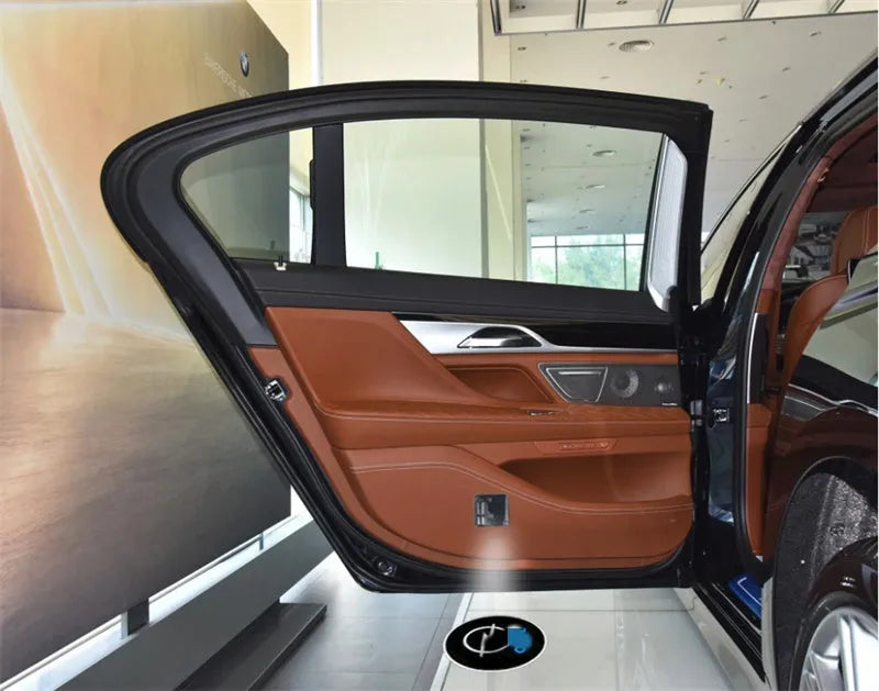 Black wireless car LED welcome door projection light showing custom logo on ground
