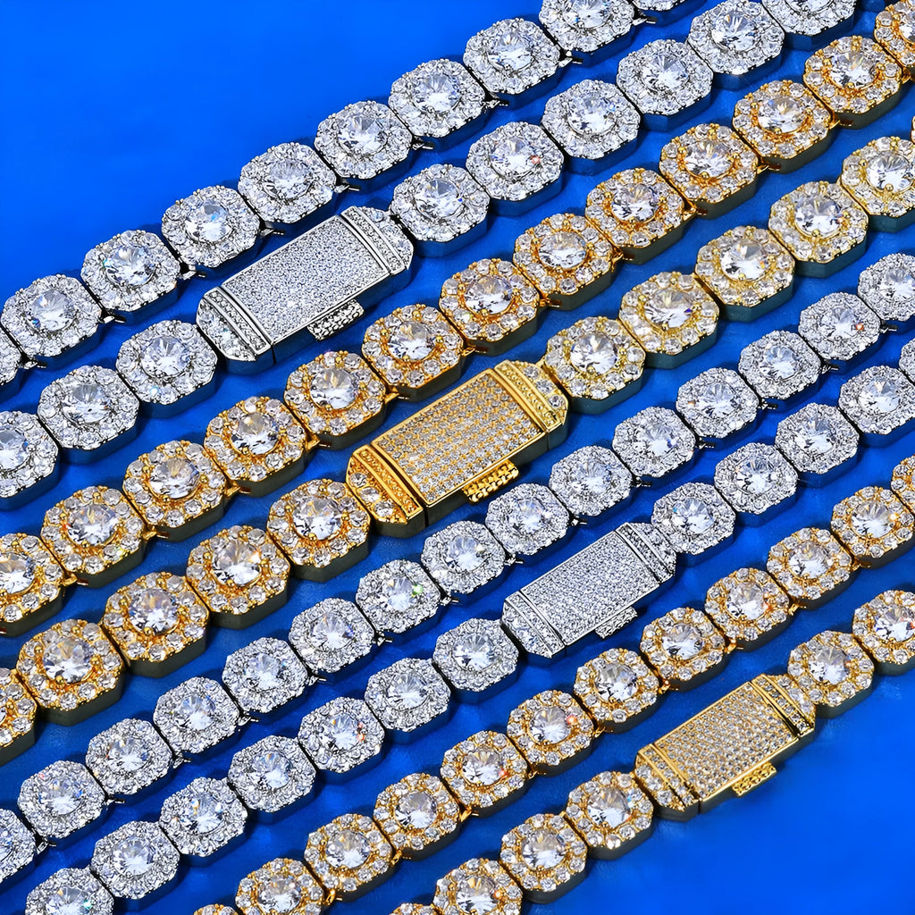 Copper rock candy chain necklace in gold or platinum colour, 10mm or 12mm width, 16 to 24 inch length