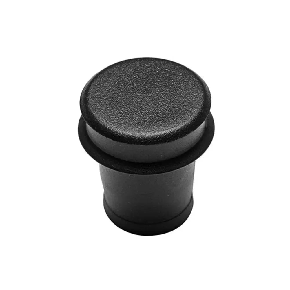 Black PVC car cigarette lighter dust plug showing 33cm length and 2cm diameter