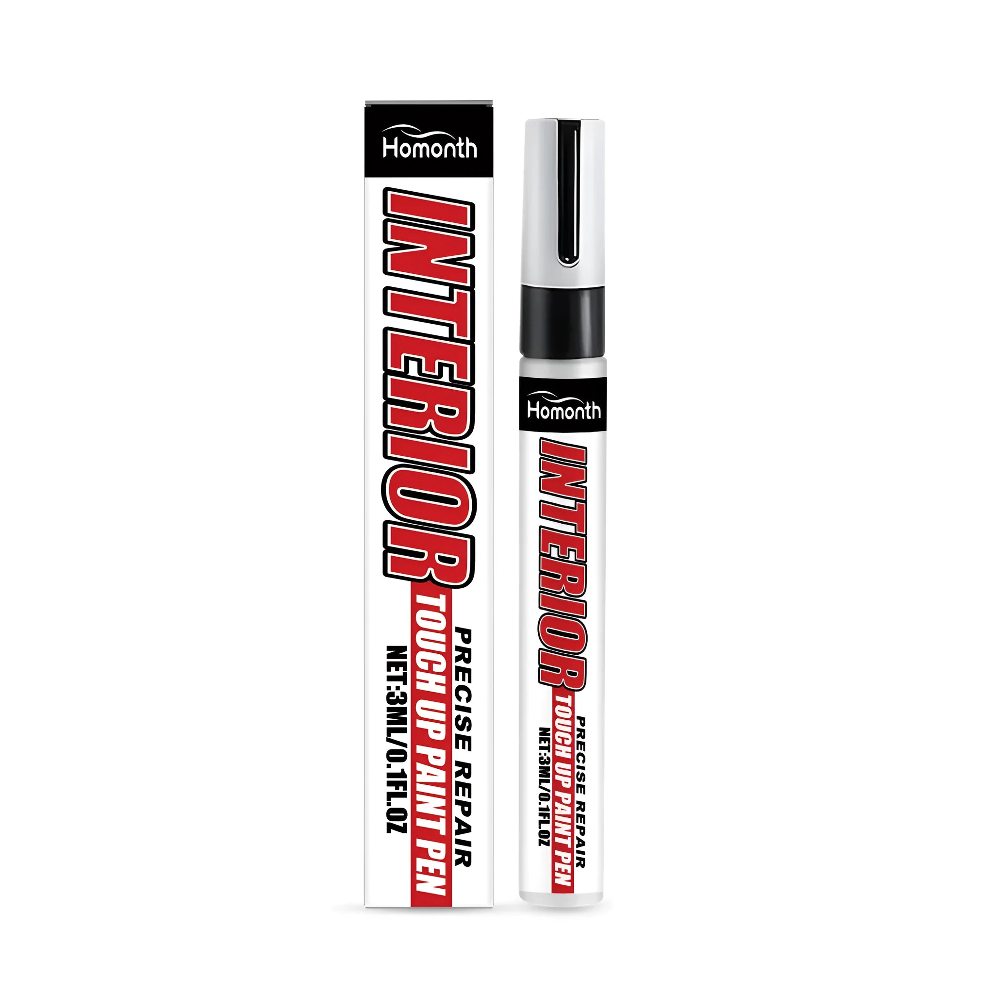 Black interior touch up paint pen with 3ml capacity for car scratch repair
