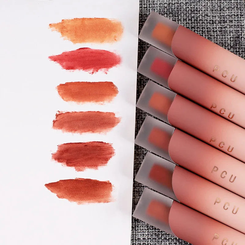 Matte lip and cheek blush in six shades with velvet soft mist texture and non-stick formula