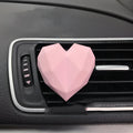 Car perfume aromatherapy air conditioning outlet clip diffuser with mineral stone in pink love colour and essential oil bottle