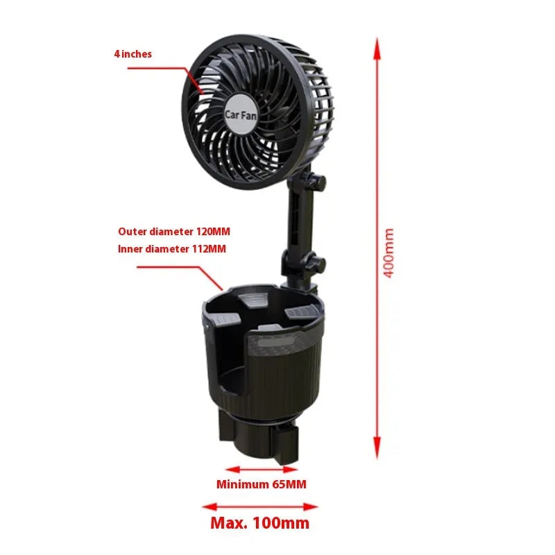 Car cup holder cooling fan with ABS plastic housing in vehicle cup holder