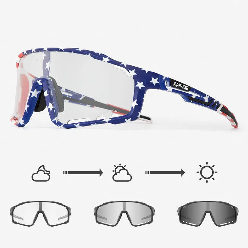 Photochromic cycling sports goggles with TR90 frame and semi-rimless design for outdoor sports