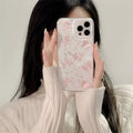 Bow iPhone 13 Pro Max TPU phone case with three-dimensional dream pink butterfly design transparent back cover