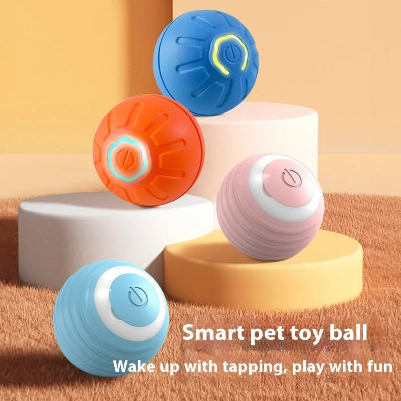 Smart dog toy ball 42mm USB automatic moving bouncing electronic pet toy in blue