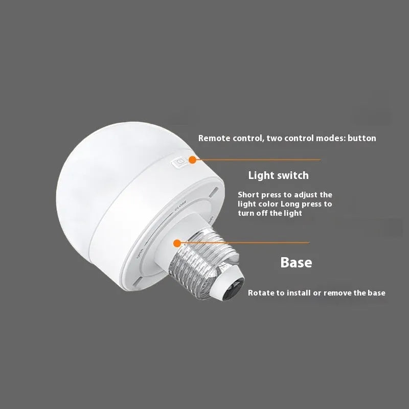Rechargeable RGB LED atmosphere bulb 3.5W with remote control, bulb base and charging cable