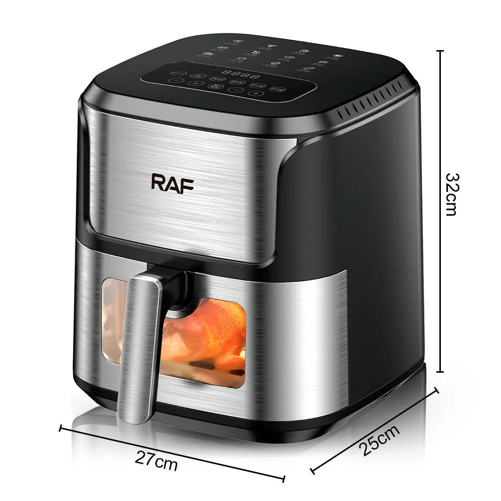 Multifunctional visual air fryer with touch control and plastic body for home use