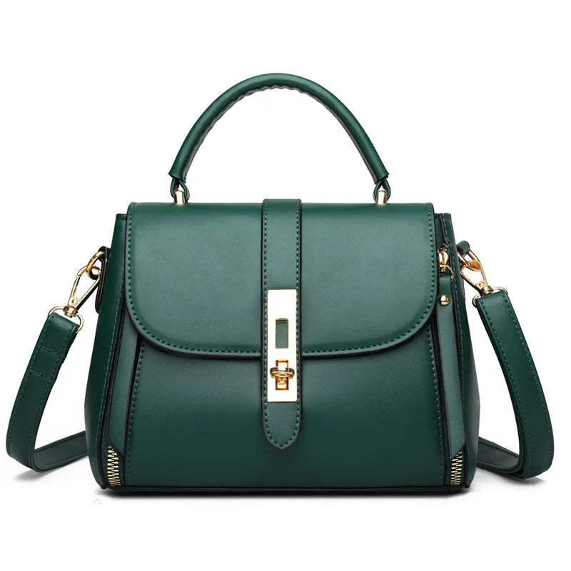 Women's square vertical messenger bag in soft PU leather with adjustable shoulder strap