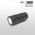 EVA foam roller for fitness in black, grey, pink, sky blue, or light purple on a plain background.