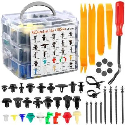 32 kinds car expansion screw kit with PP fastener clips and bumper trim set