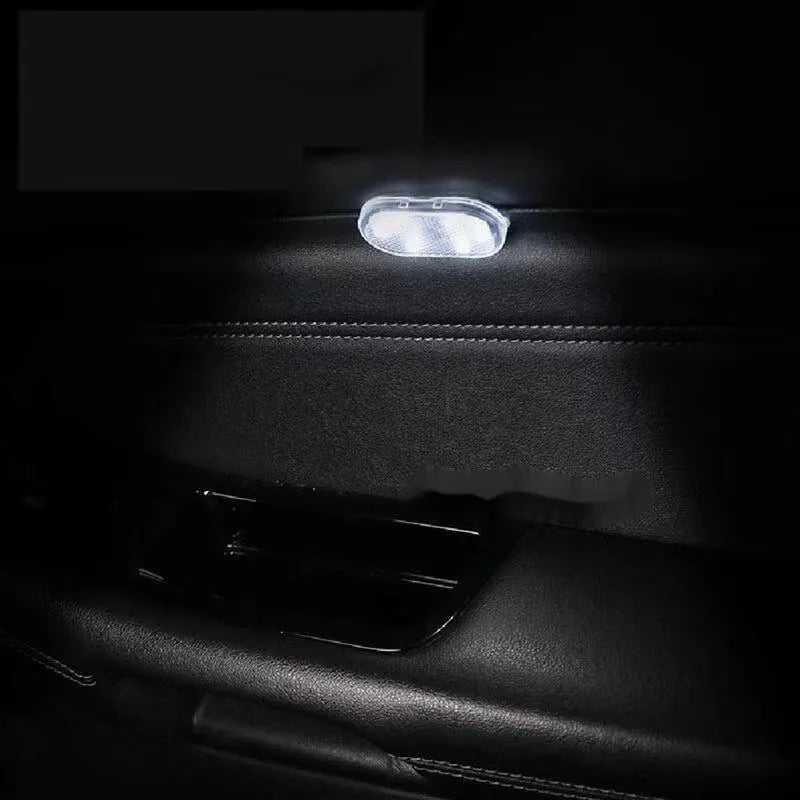 Touch control LED car interior night lamp with four colour options on ABS aluminium base plate