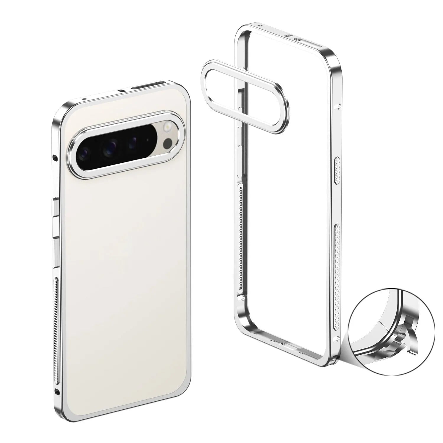 Aluminium heat dissipation phone case for Google Pixel 9 Pro XL with lens protector