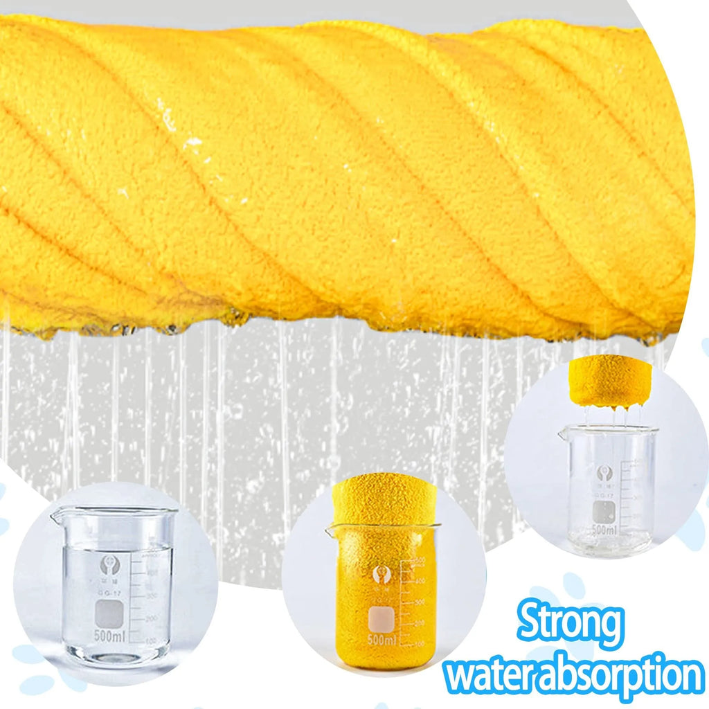 Yellow microfiber pet drying towel with hook, three sizes 30x60cm, 50x100cm, 70x140cm