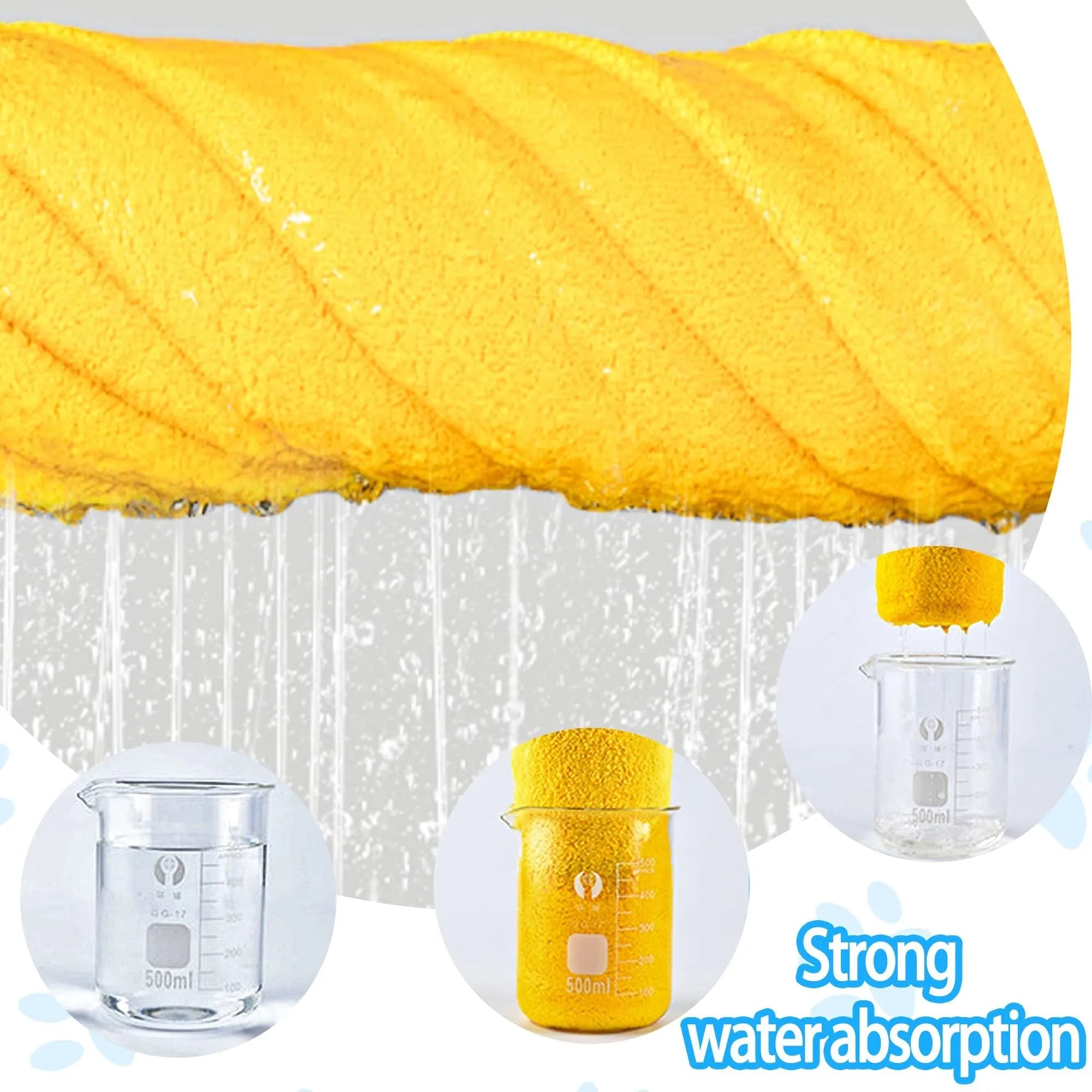 Yellow microfiber pet drying towel with hook, three sizes 30x60cm, 50x100cm, 70x140cm