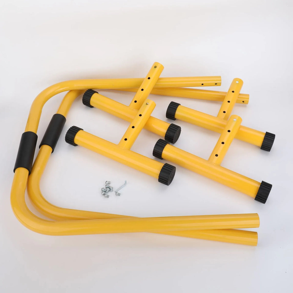 Indoor movable telescopic steel parallel bars for home gym strength training and yoga leg press in black colour
