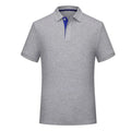 Solid colour cotton polo collar casual t-shirt with short sleeves, available in ten colours and sizes S to 4XL